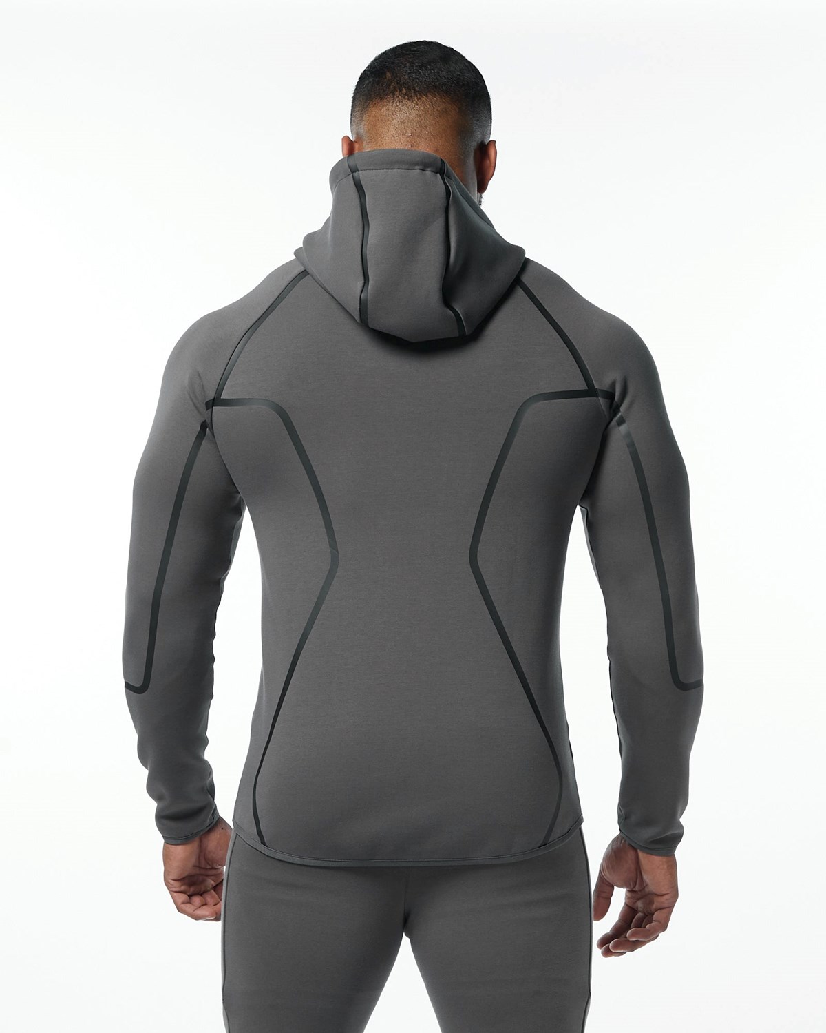 Alphalete Interlock Knit Full-Zip Hoodie Charcoal | AE1670498