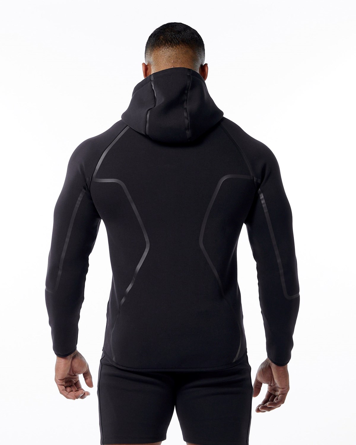 Alphalete Interlock Knit Full-Zip Hoodie Schwarz | MU0246357