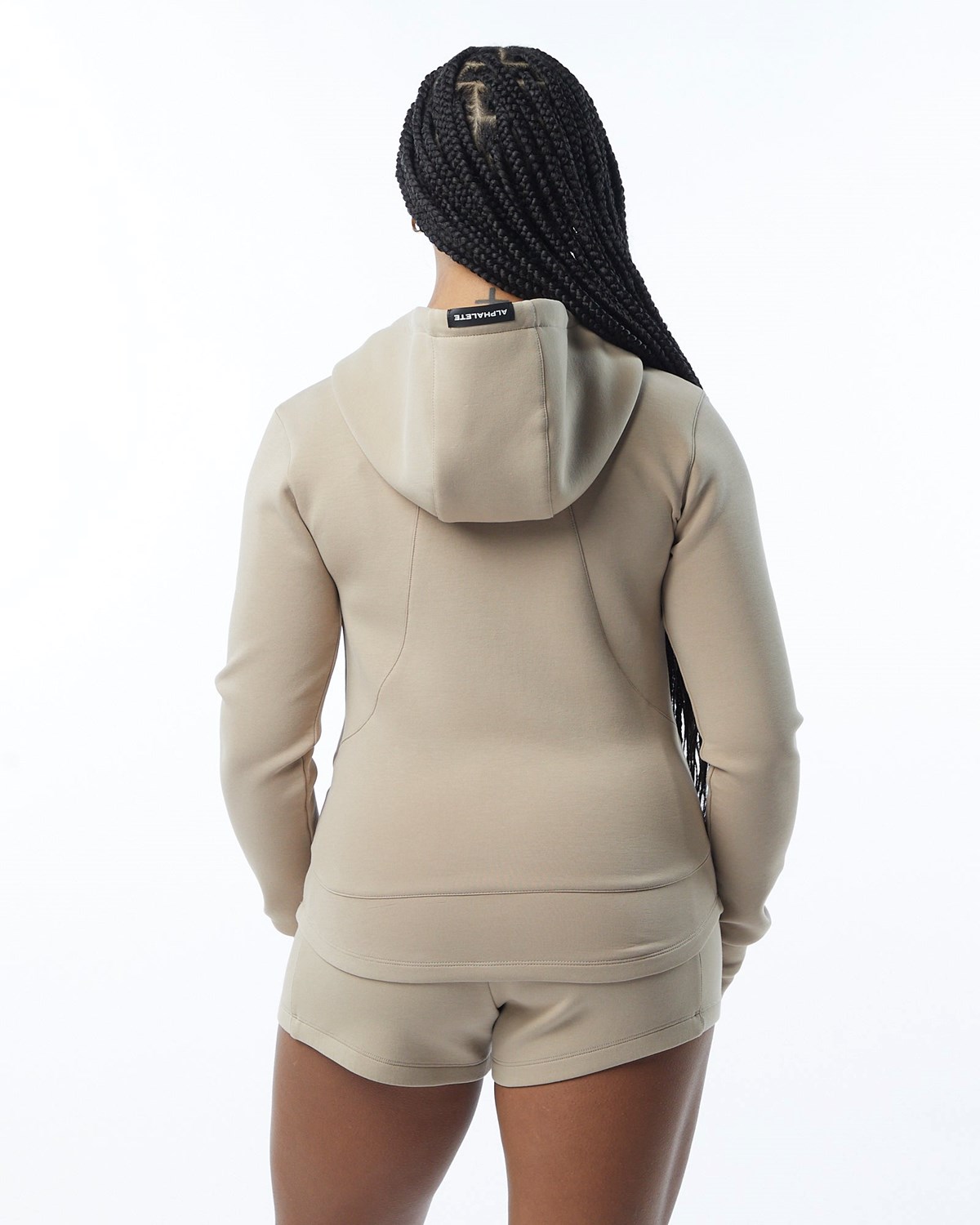 Alphalete Interlock Knit Full-Zip Hoodie Tan | PR7913240