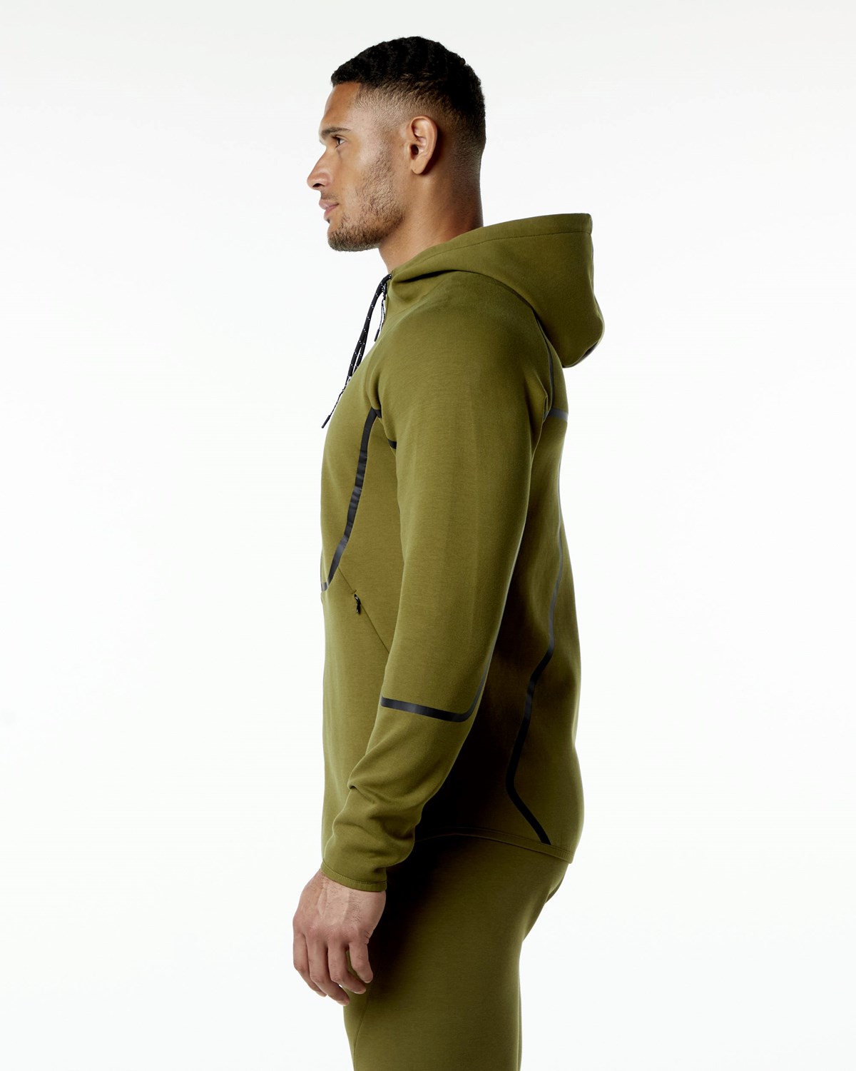 Alphalete Interlock Knit Full-Zip Hoodie Moss | RG8175902