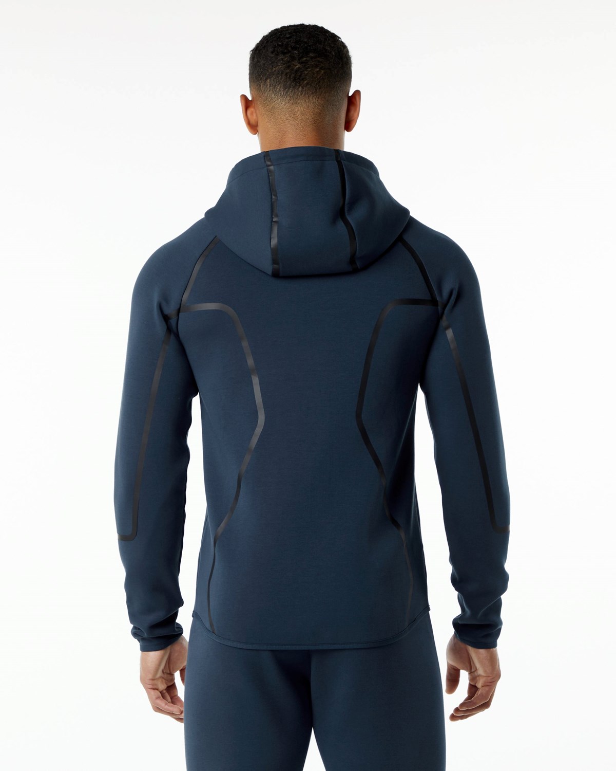 Alphalete Interlock Knit Full-Zip Hoodie Navy | RS4031286