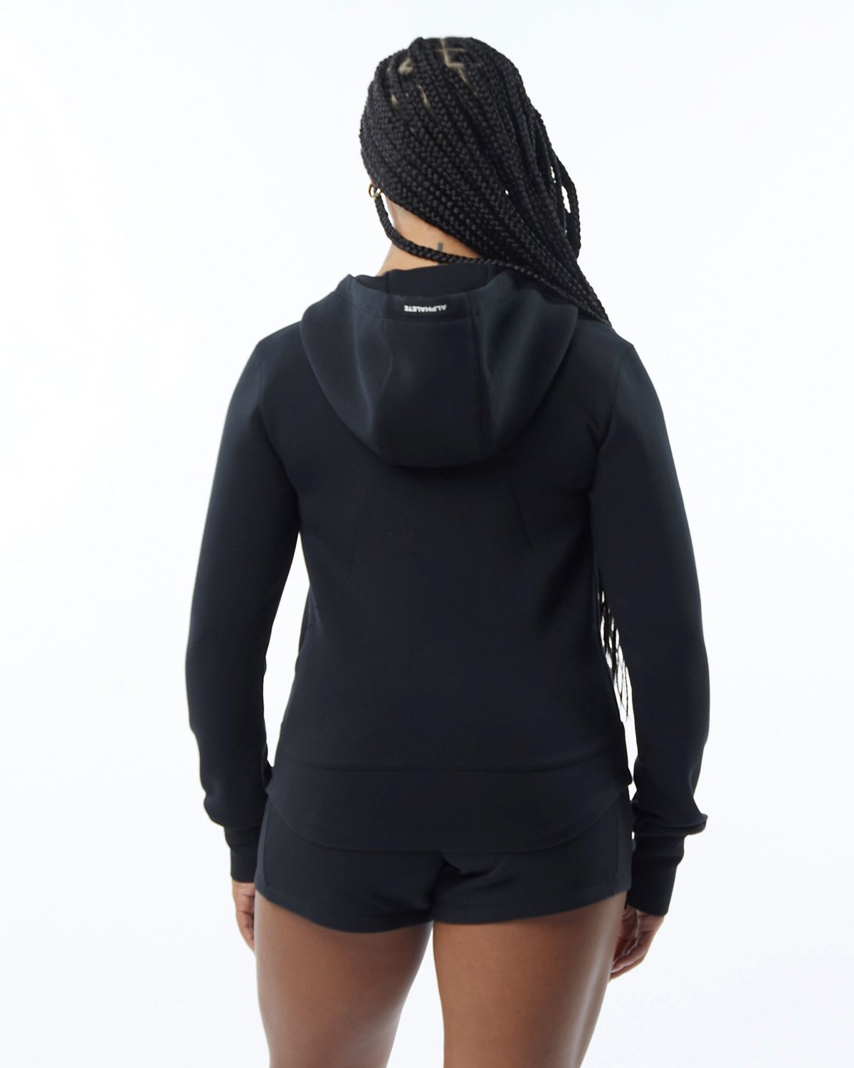 Alphalete Interlock Knit Full-Zip Hoodie Schwarz | SC1659827