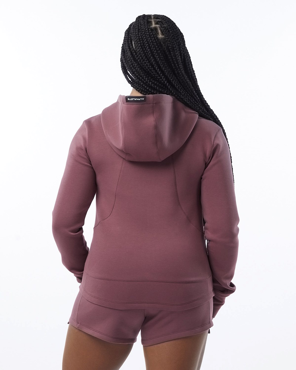 Alphalete Interlock Knit Full-Zip Hoodie Mauve | YZ8014675