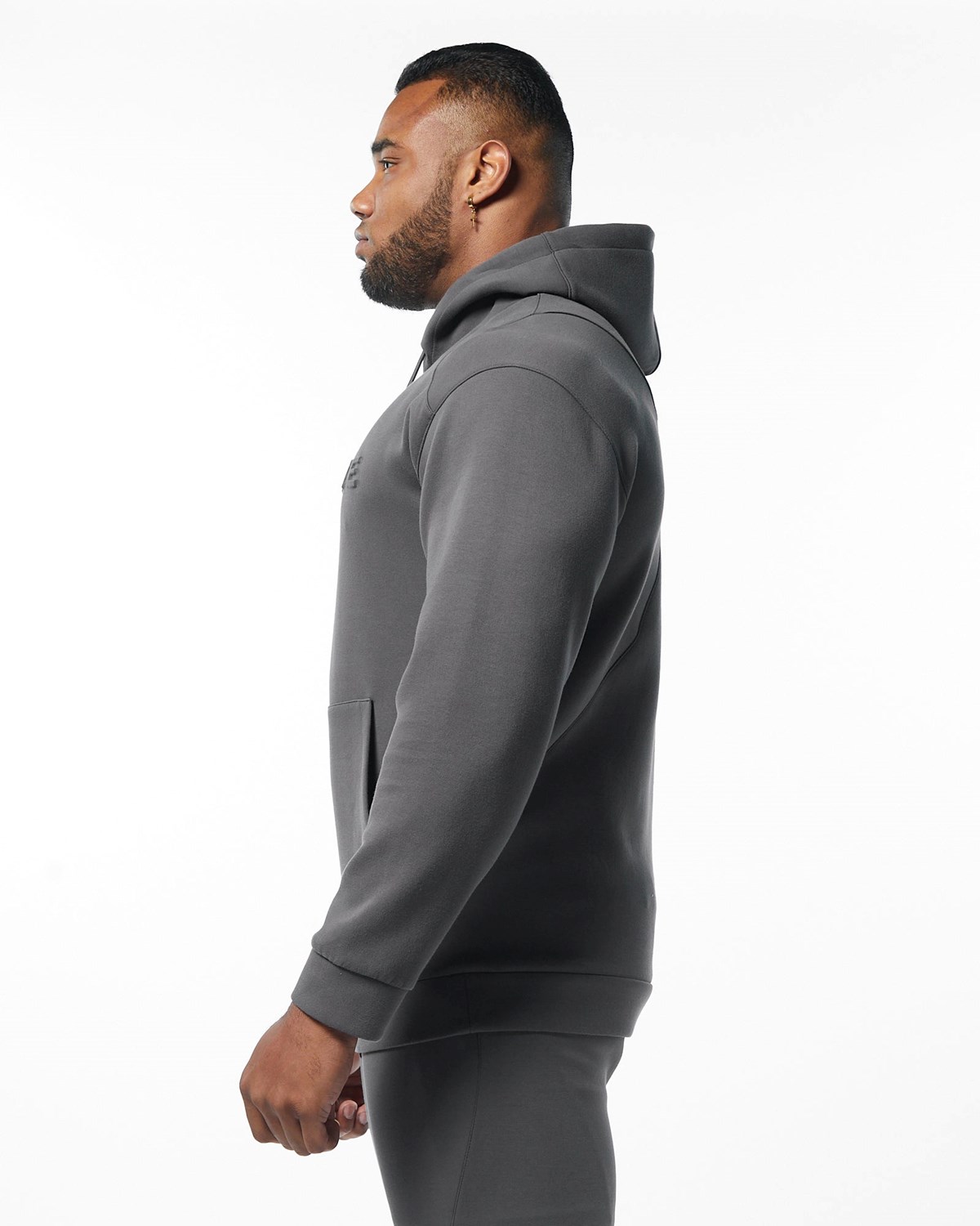 Alphalete Interlock Knit Hoodie Charcoal | UR8526794