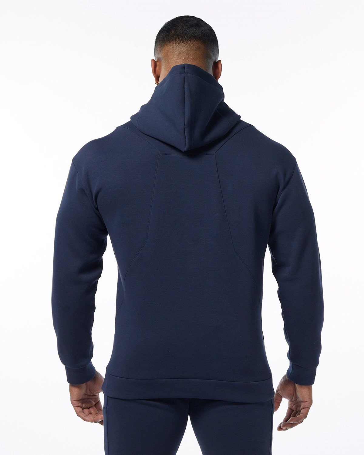 Alphalete Interlock Knit Hoodie Navy | GQ5731624