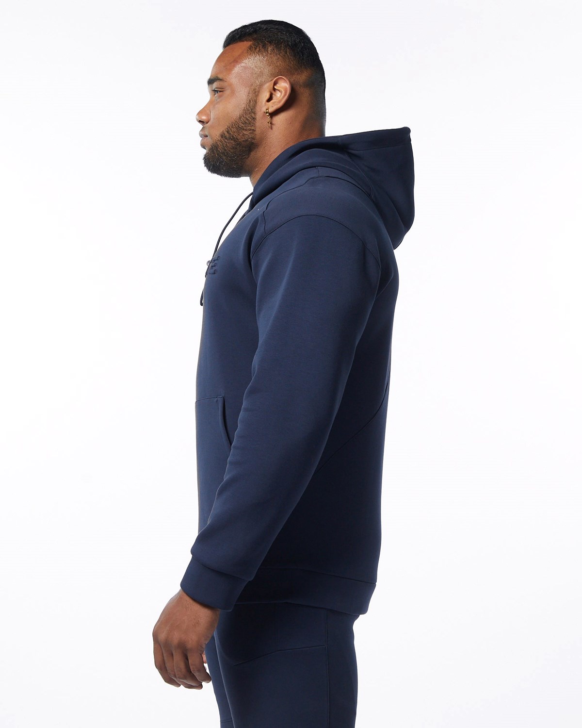 Alphalete Interlock Knit Hoodie Navy | GQ5731624