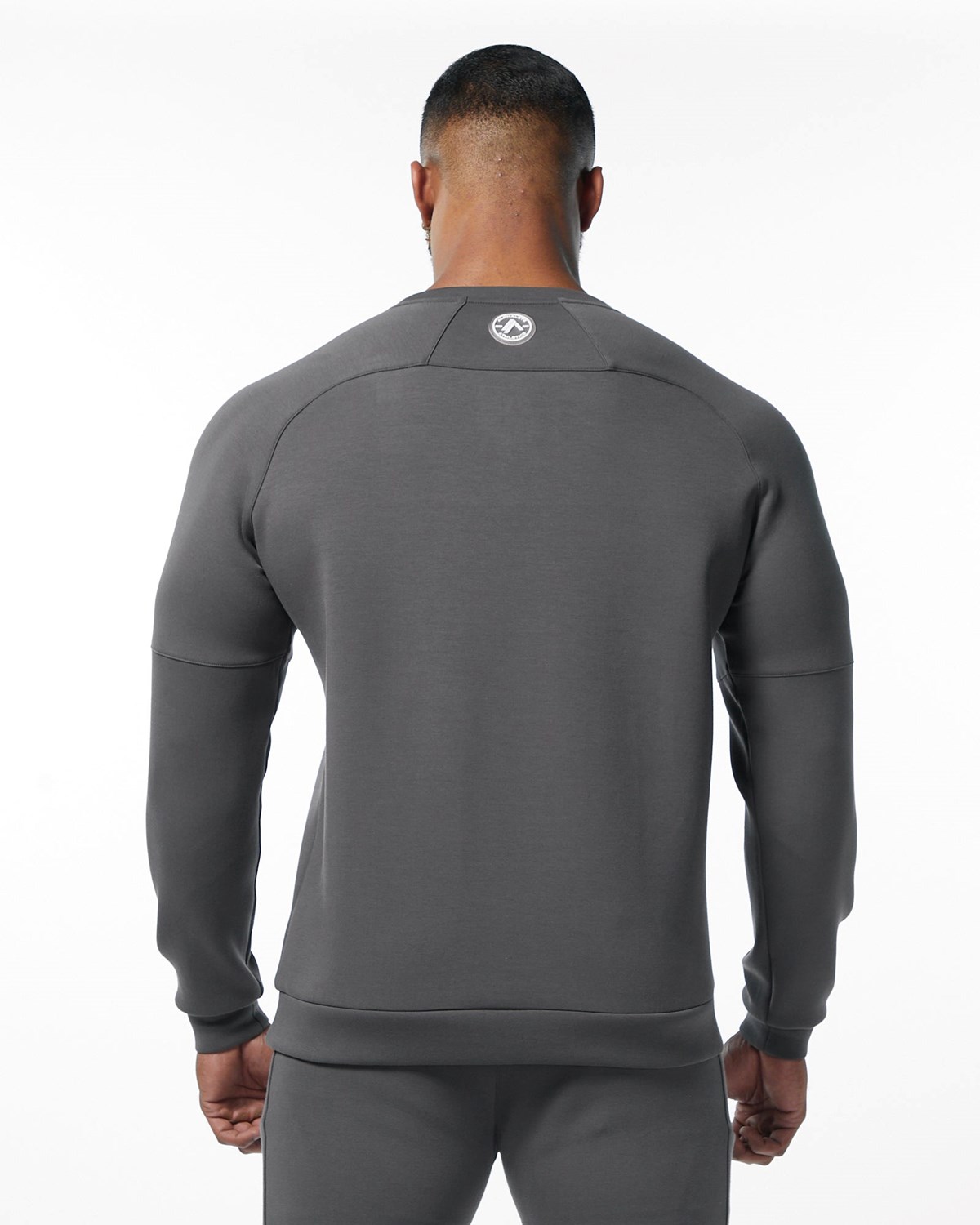 Alphalete Interlock Knit Pullover Charcoal | GB1450867