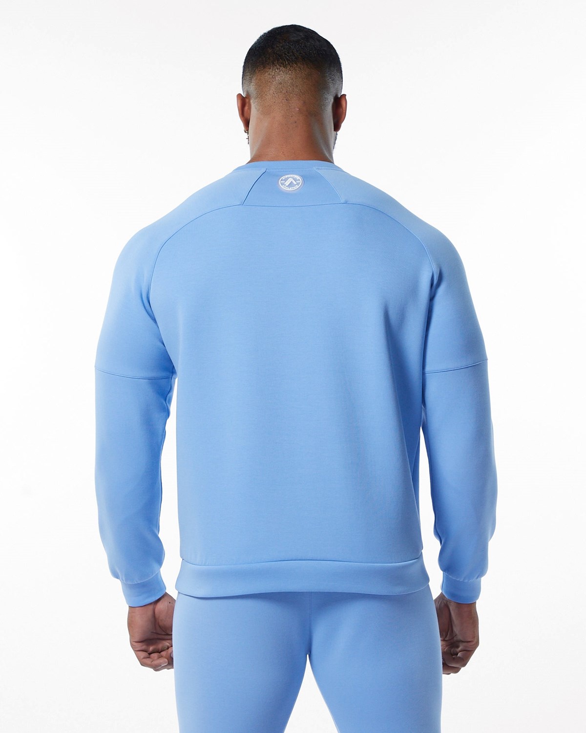 Alphalete Interlock Knit Pullover Hellblau | MN7489213