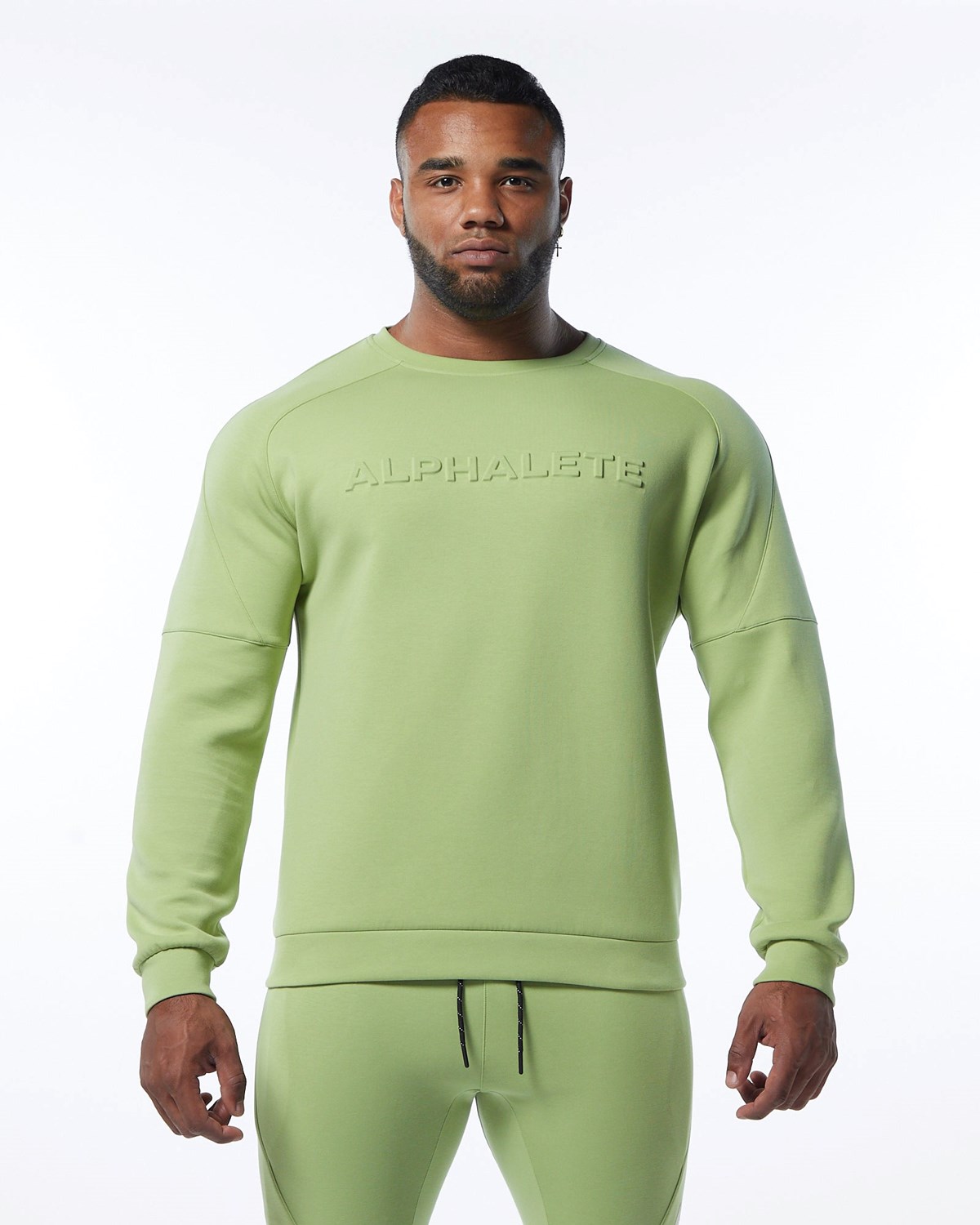 Alphalete Interlock Knit Pullover Hellgrün | BP3541672