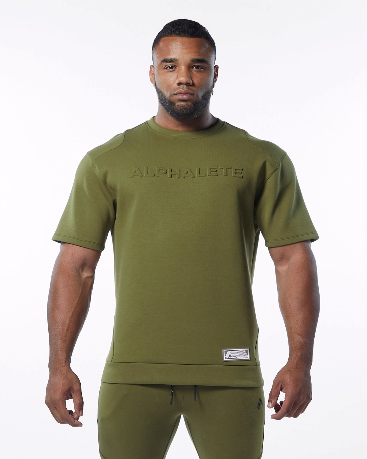 Alphalete Interlock Knit Pullover Olivgrün | RV1460275