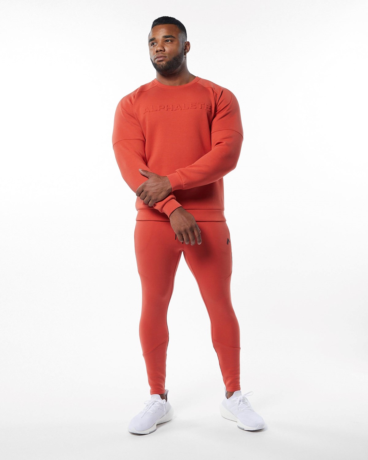 Alphalete Interlock Knit Pullover Orange | KW4687129