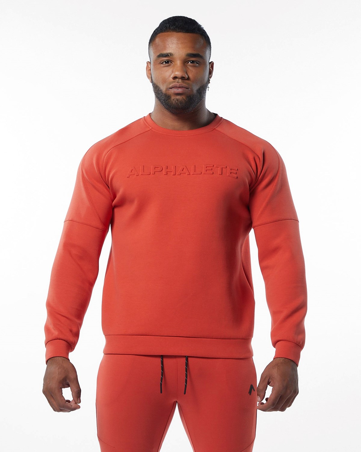 Alphalete Interlock Knit Pullover Orange | KW4687129