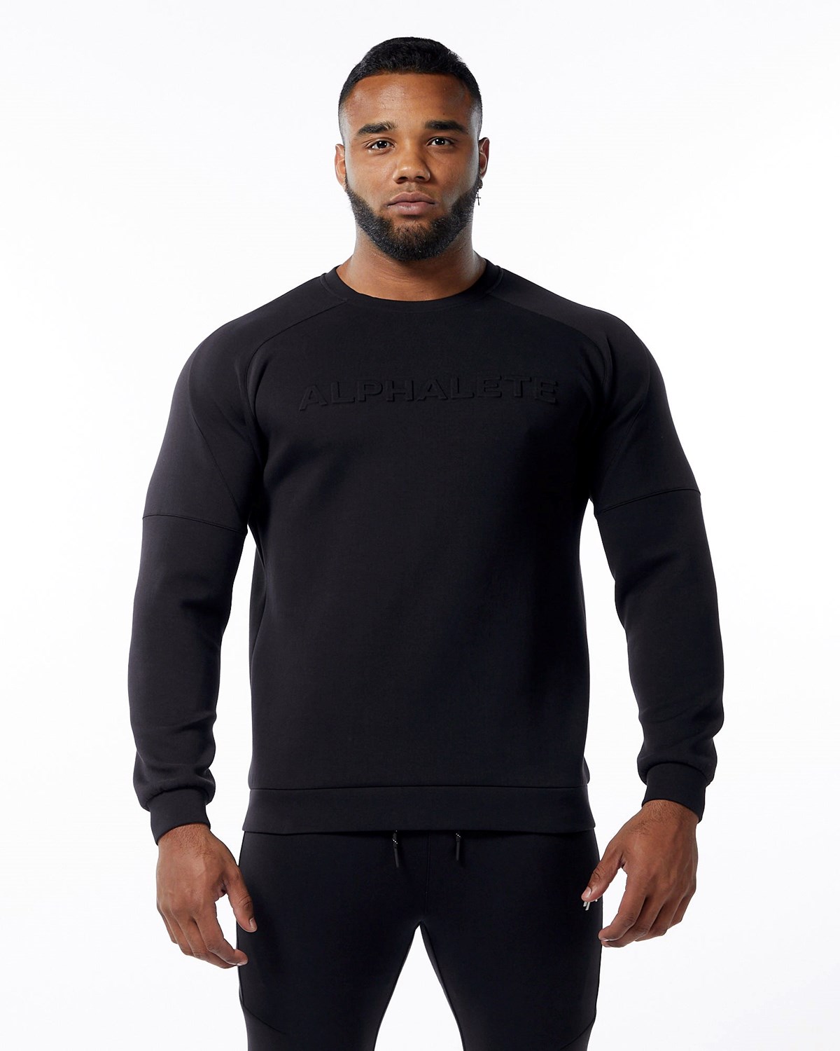 Alphalete Interlock Knit Pullover Schwarz | MU2458069