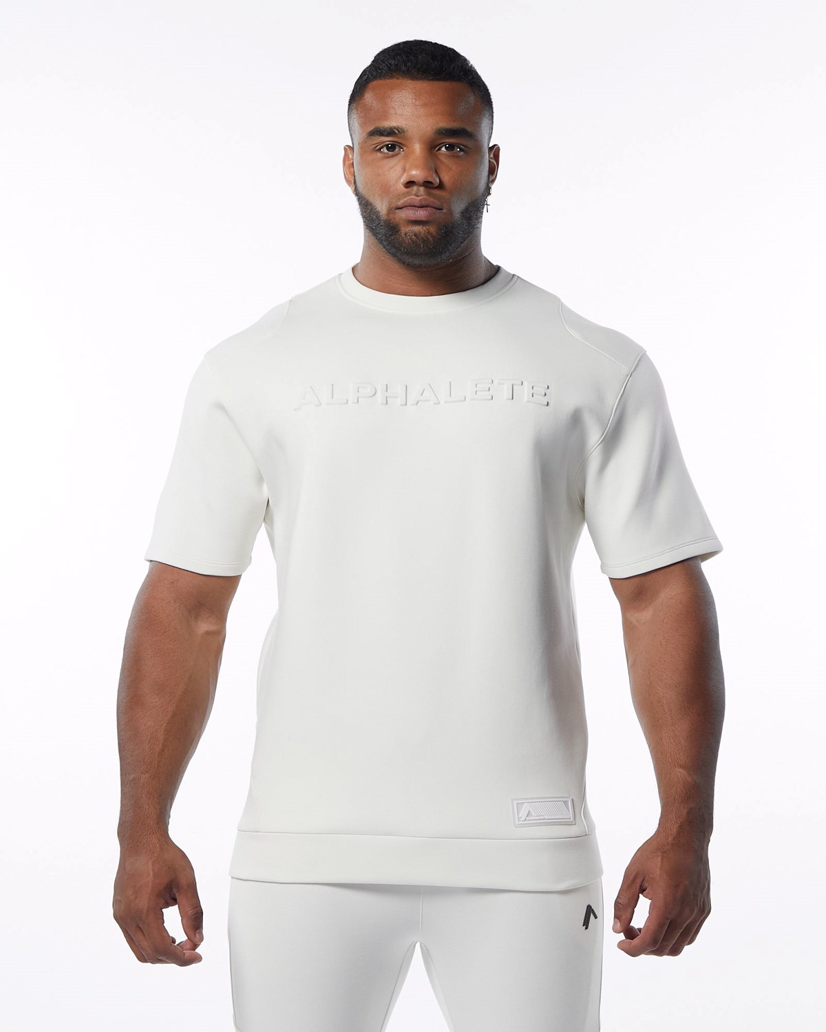 Alphalete Interlock Knit Pullover Weiß | EC3427985