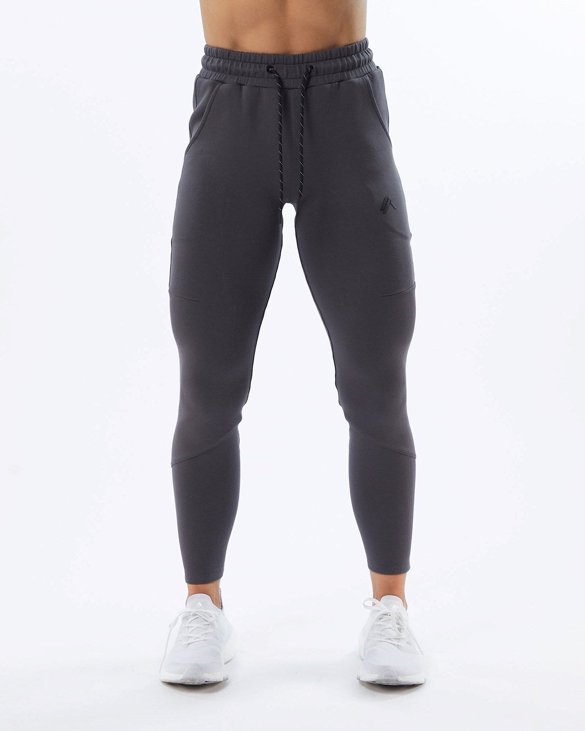 Alphalete Interlock Knit Zip Jogger Charcoal | FA5283697