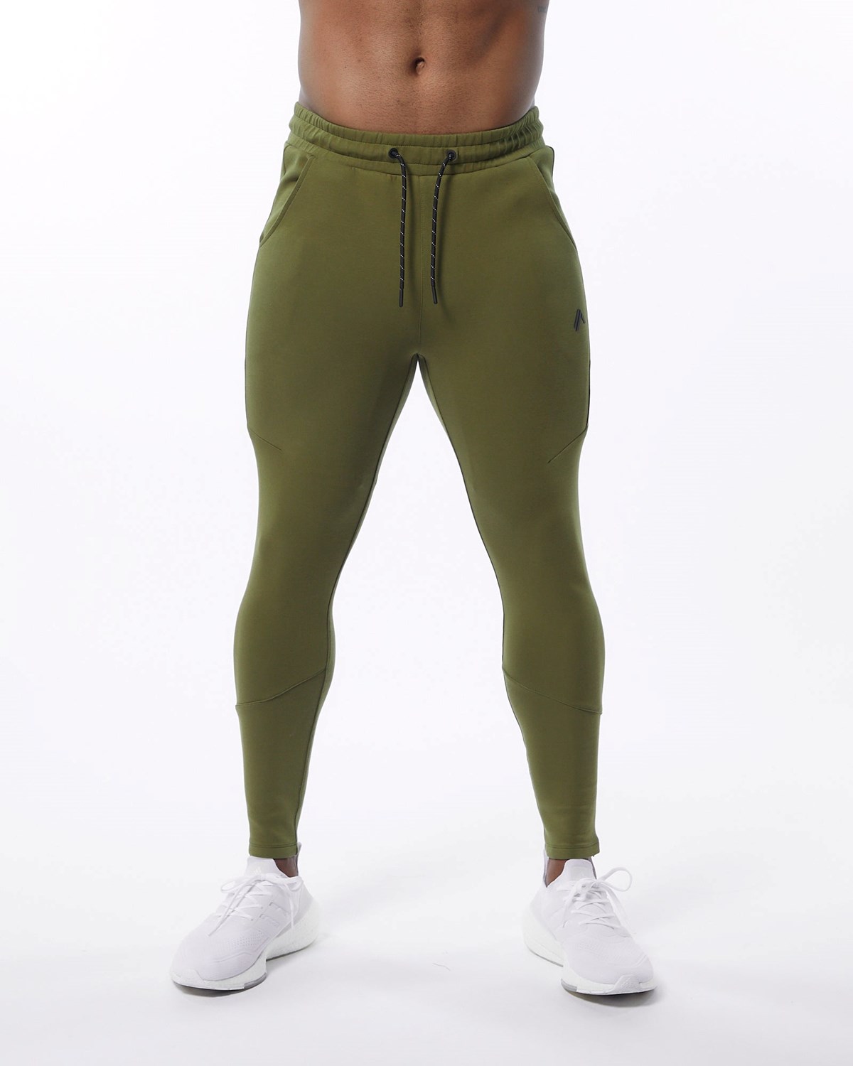 Alphalete Interlock Knit Zip Jogger Olivgrün | FZ4605193