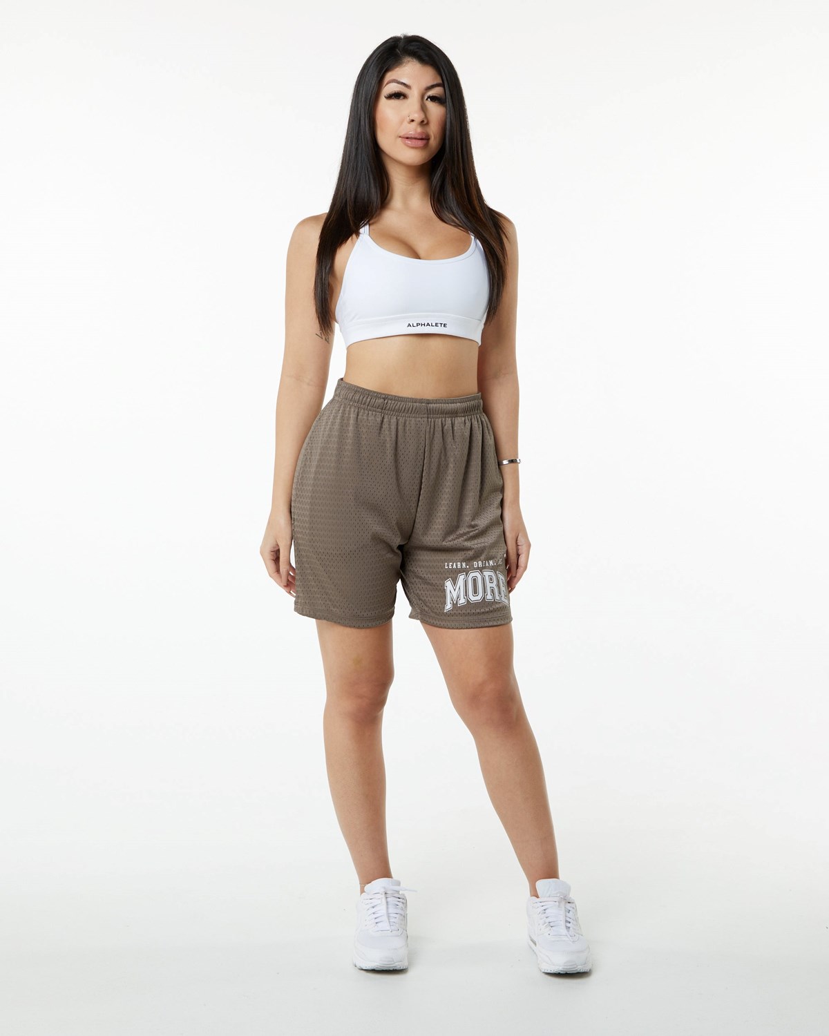 Alphalete Luxury Gefütterte 4-Way Stretch Mesh Kurzes Mocha | DX5031274