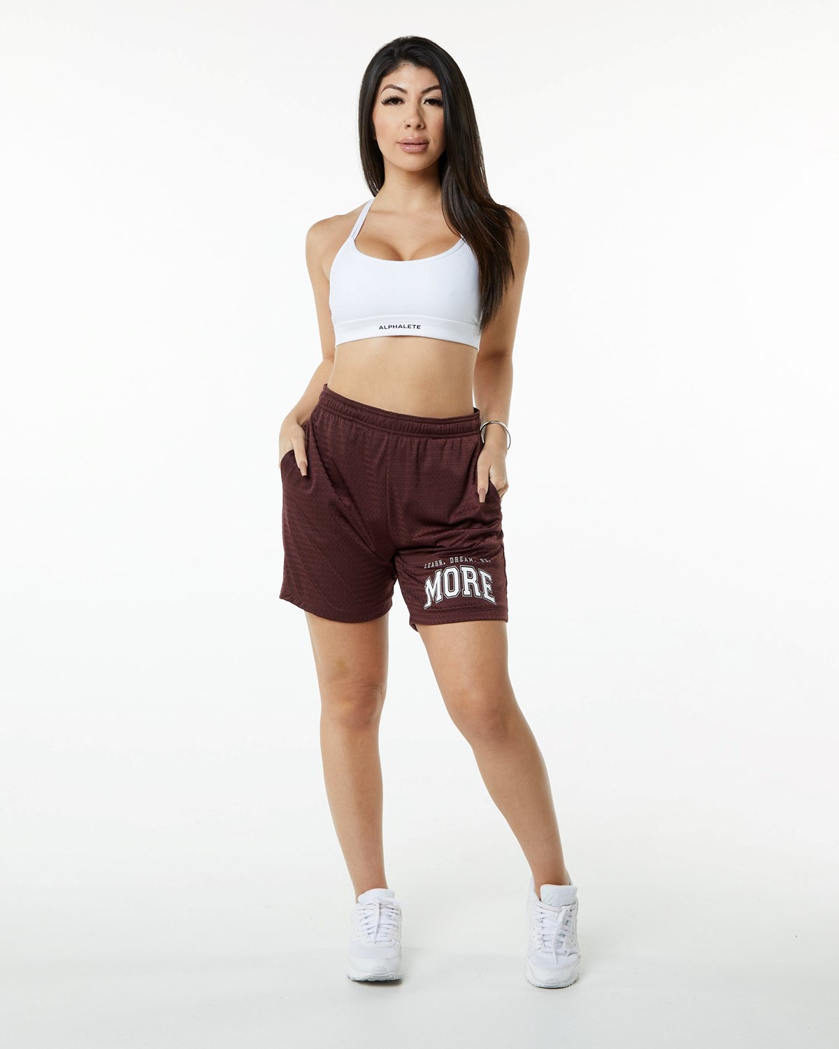 Alphalete Luxury Gefütterte 4-Way Stretch Mesh Kurzes Bordeaux | SO2693874