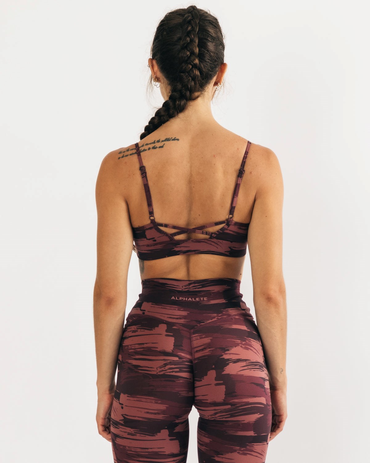 Alphalete Medium Impact Bra Bordeaux Camouflage | NR8409235