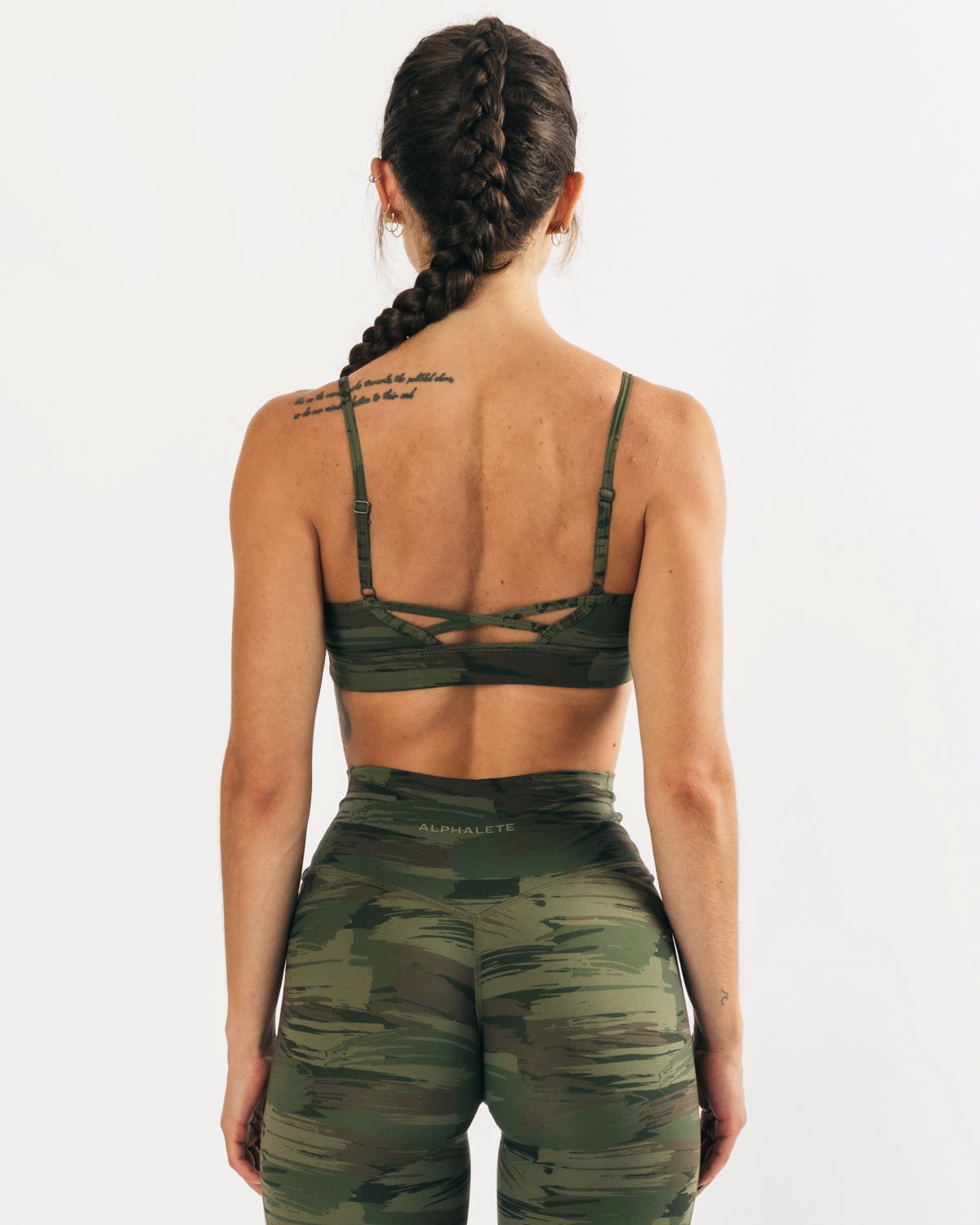 Alphalete Medium Impact Bra Olivgrün Camouflage | OT0753982