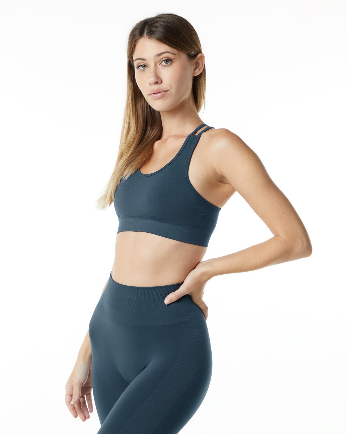 Alphalete Medium-Impact Seamless Sports Bra Blau | AQ1875069