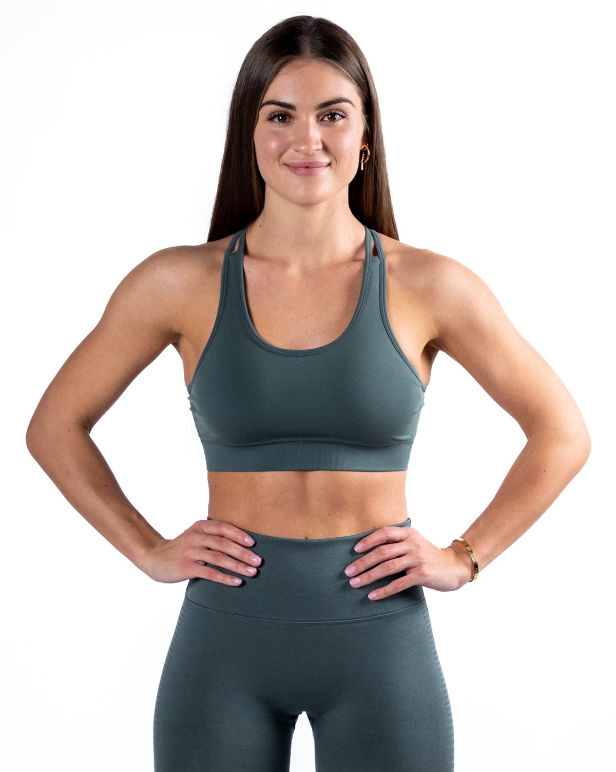 Alphalete Medium-Impact Seamless Sports Bra Charcoal | QG5378216