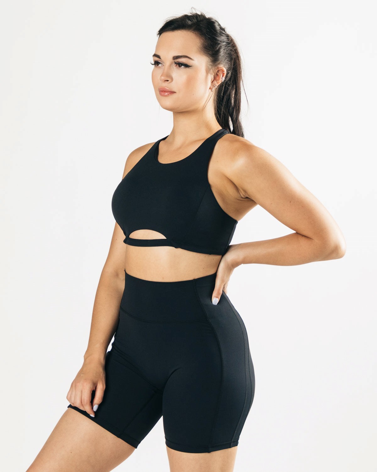 Alphalete Medium-Support One Piece Sports Bra Schwarz | FB8561932