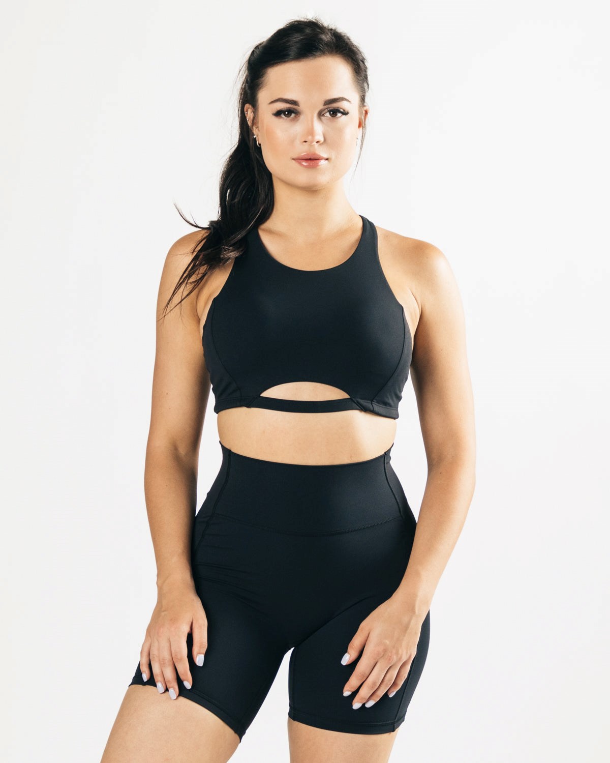 Alphalete Medium-Support One Piece Sports Bra Schwarz | FB8561932