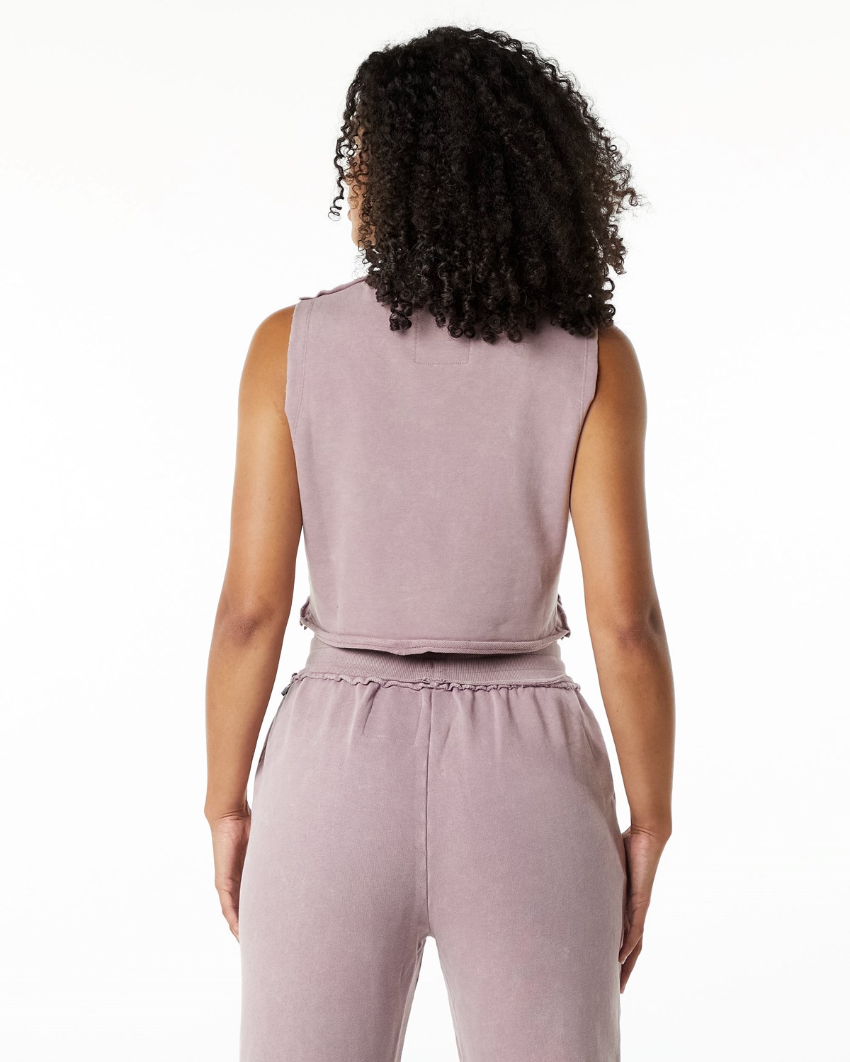 Alphalete Mid-Weight Washed Terry Crop Cutoff Rosa | UI4069578