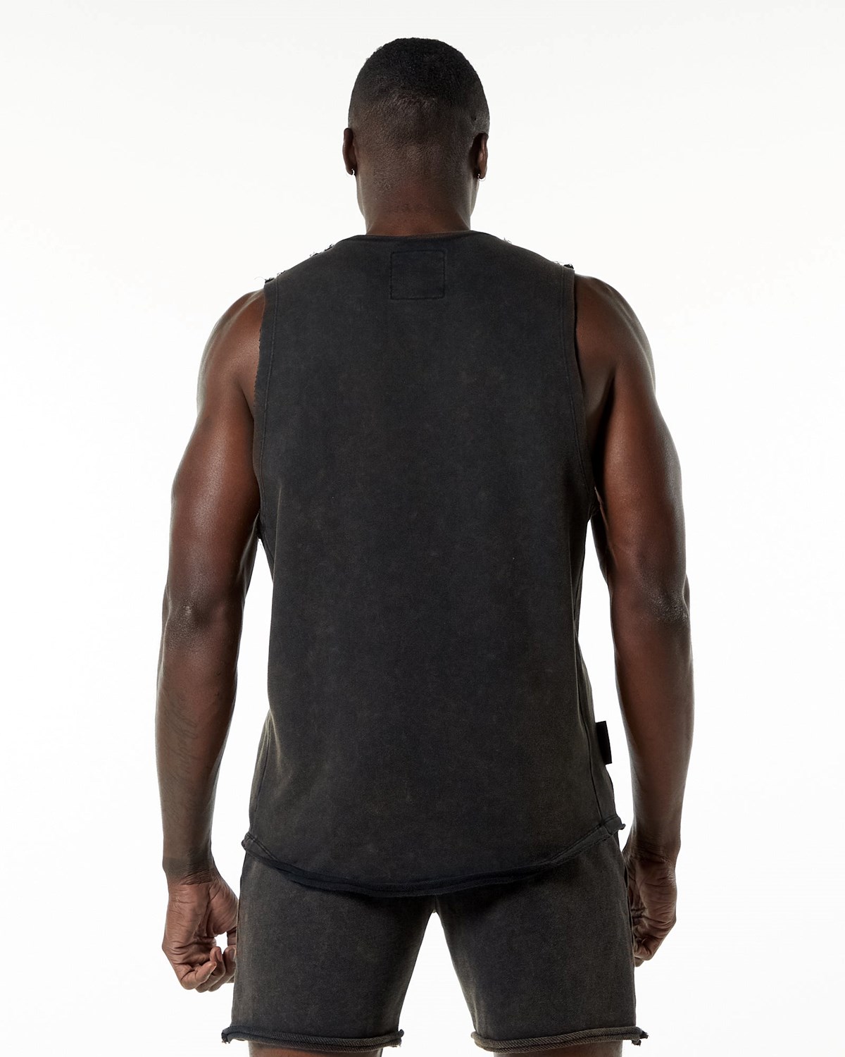 Alphalete Mid-Weight Washed Terry Cutoff Onyx | AI0137586