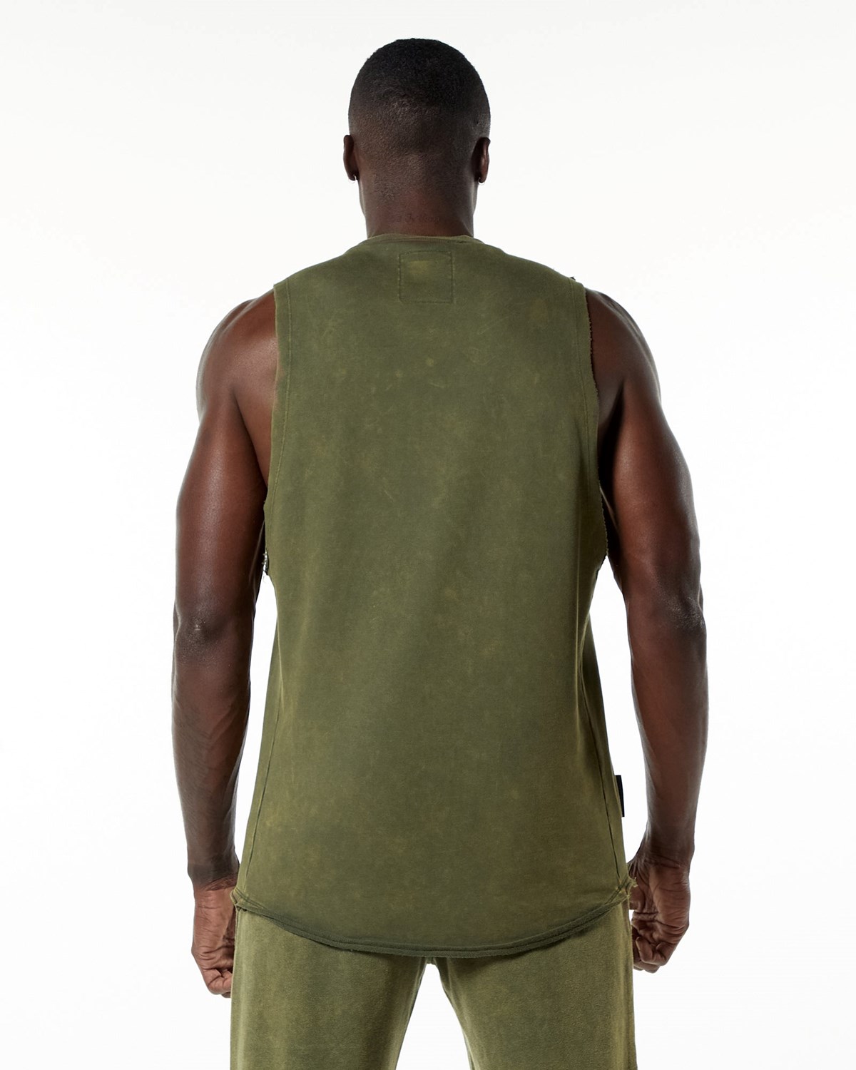 Alphalete Mid-Weight Washed Terry Cutoff Grün | DX1485096