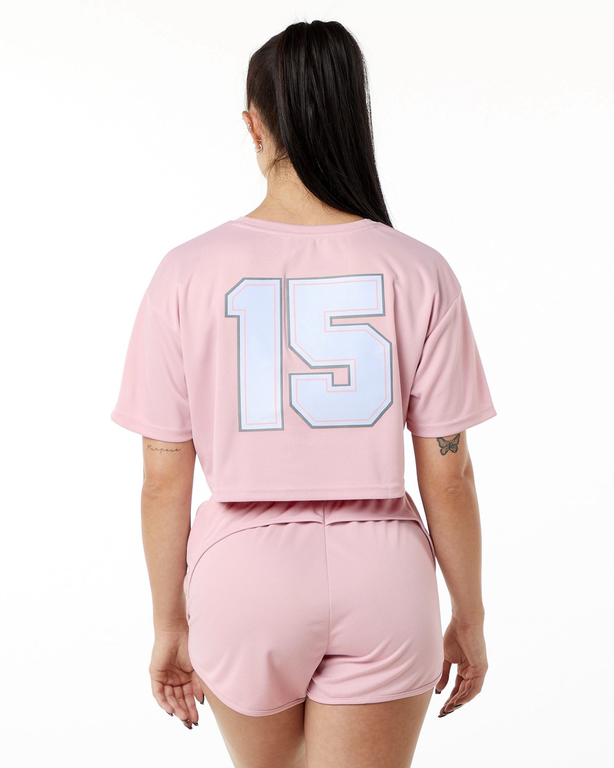 Alphalete Oversized Crop Jersey Rosa | TE6370459