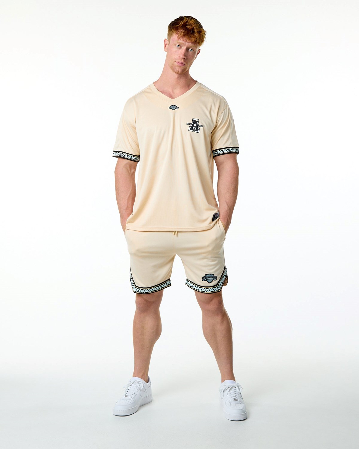 Alphalete Oversized Kurzes Sleeve Jersey Tan | HT2597604