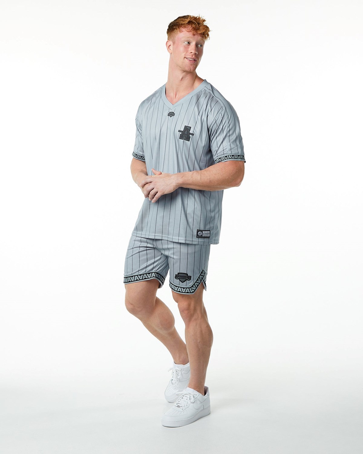 Alphalete Oversized Kurzes Sleeve Jersey Grau | TS0841326