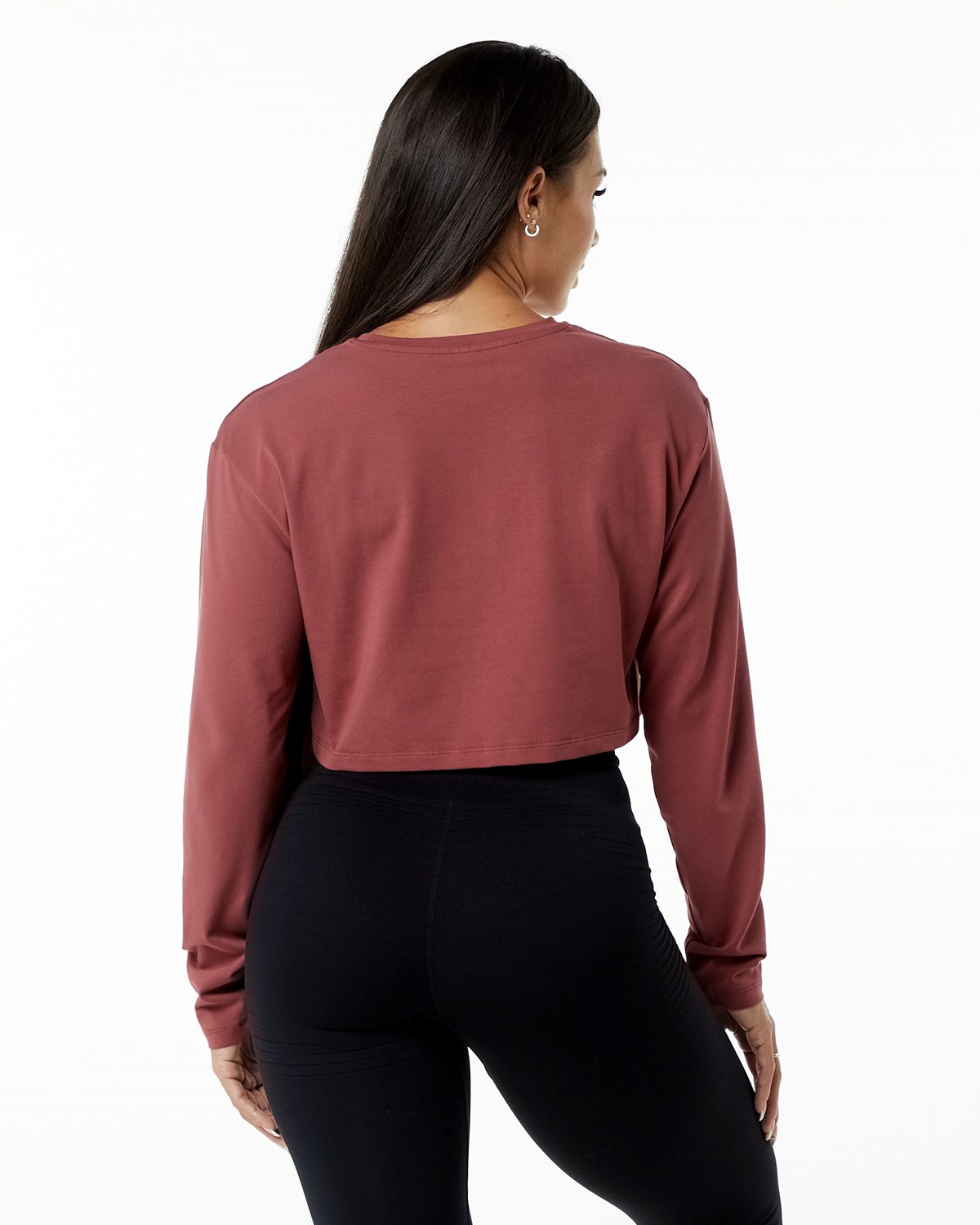 Alphalete Oversized Performance Long Sleeve Crop Gingerbread | BV1956704