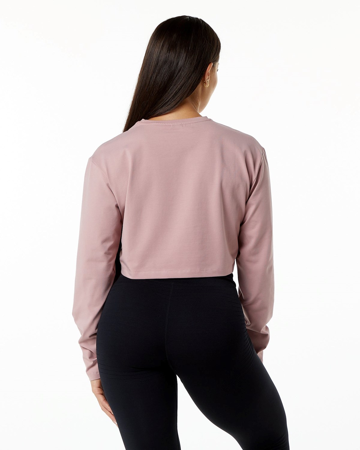 Alphalete Oversized Performance Long Sleeve Crop Mauve | JF3725864