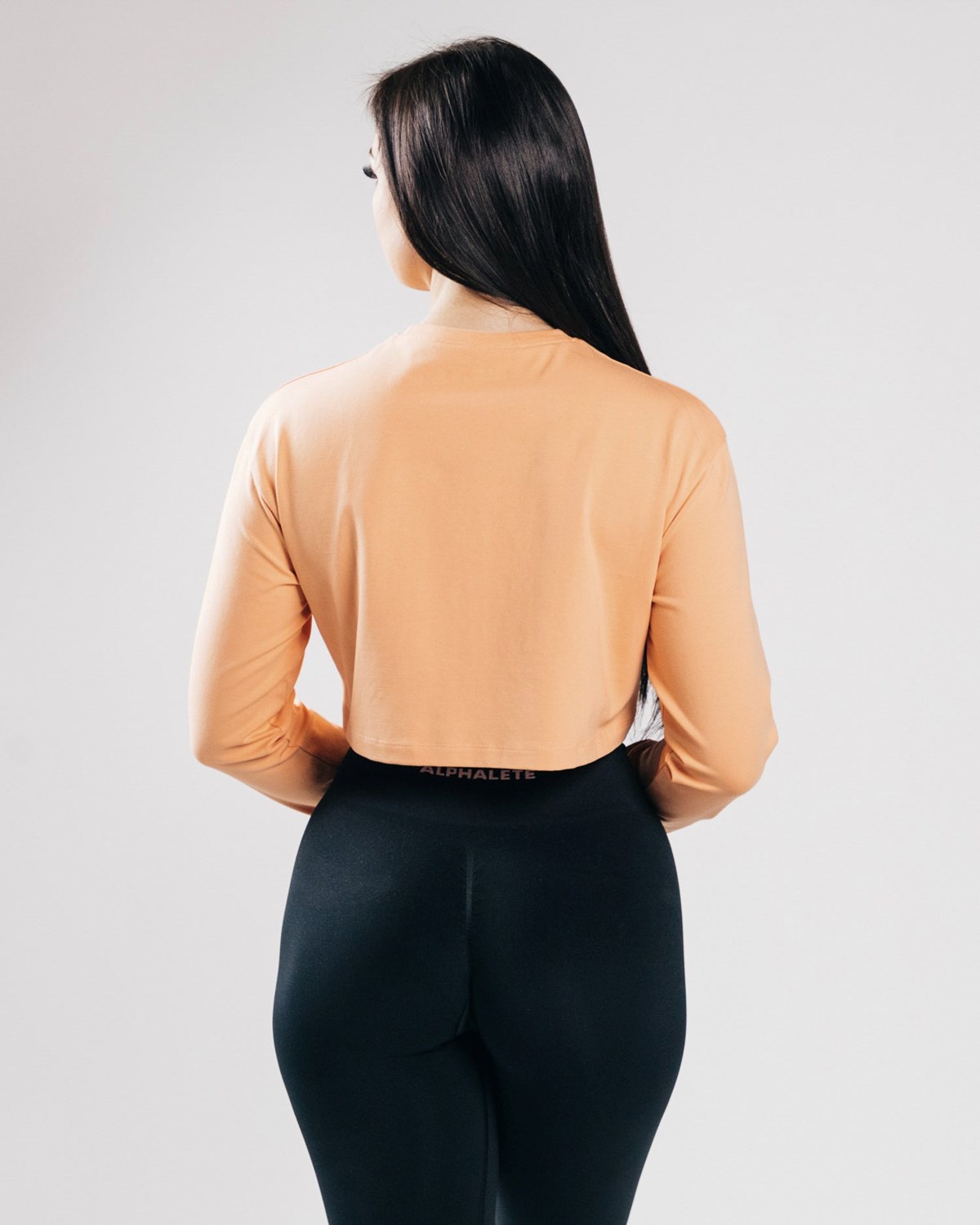 Alphalete Oversized Performance Long Sleeve Crop Orange | OW5103846