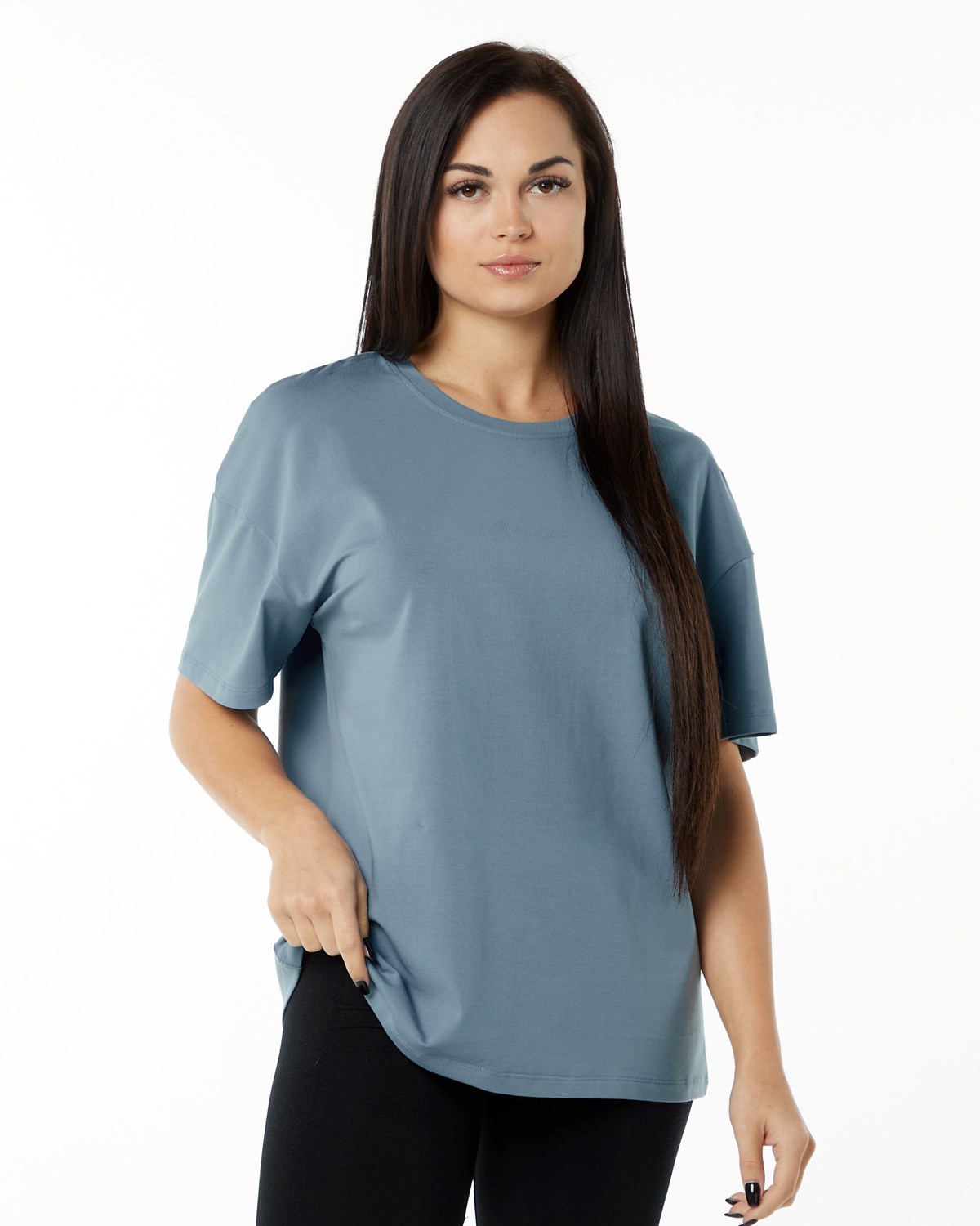 Alphalete Performance Kurzes Sleeve Blau | SI3608924