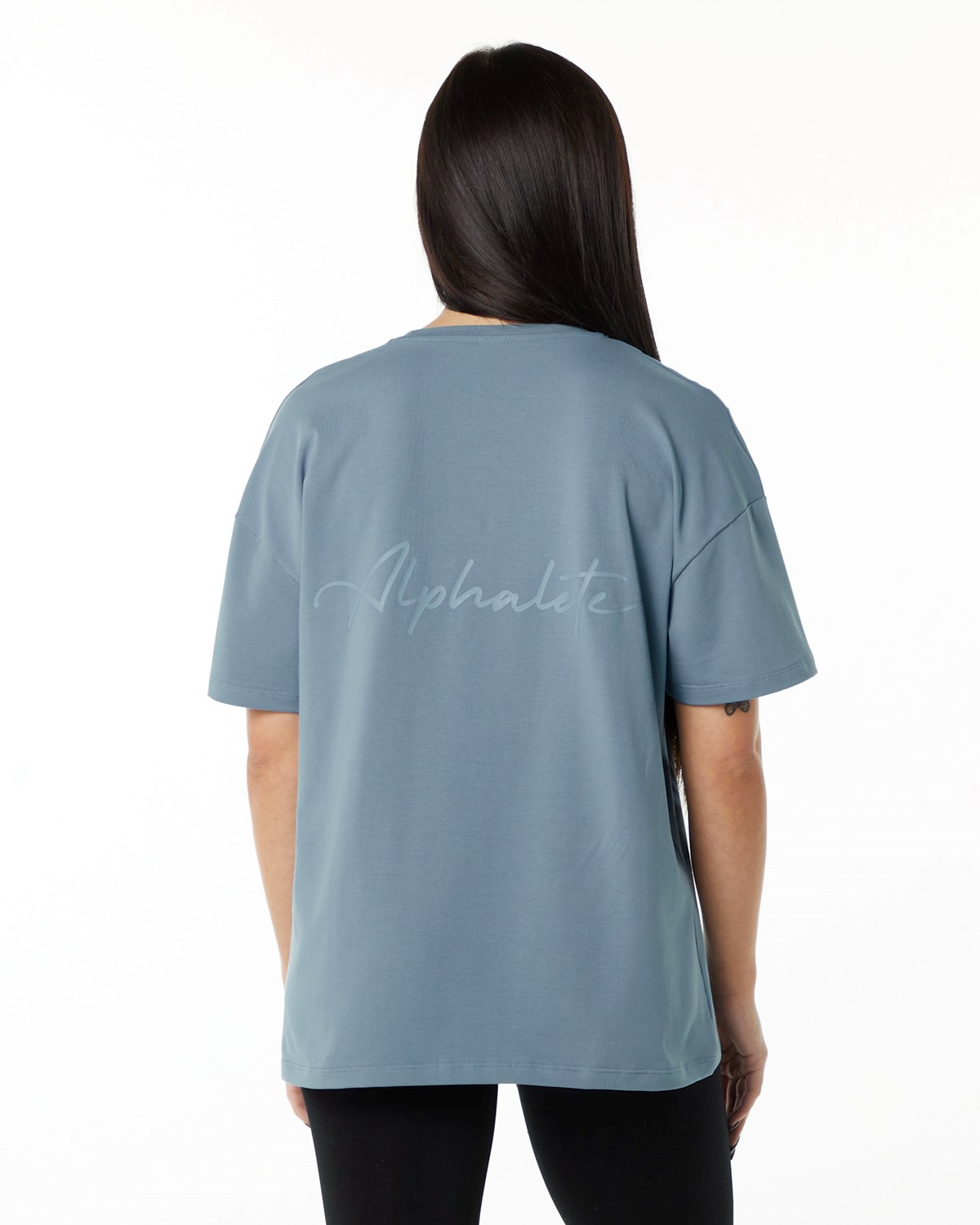 Alphalete Performance Kurzes Sleeve Blau | SI3608924