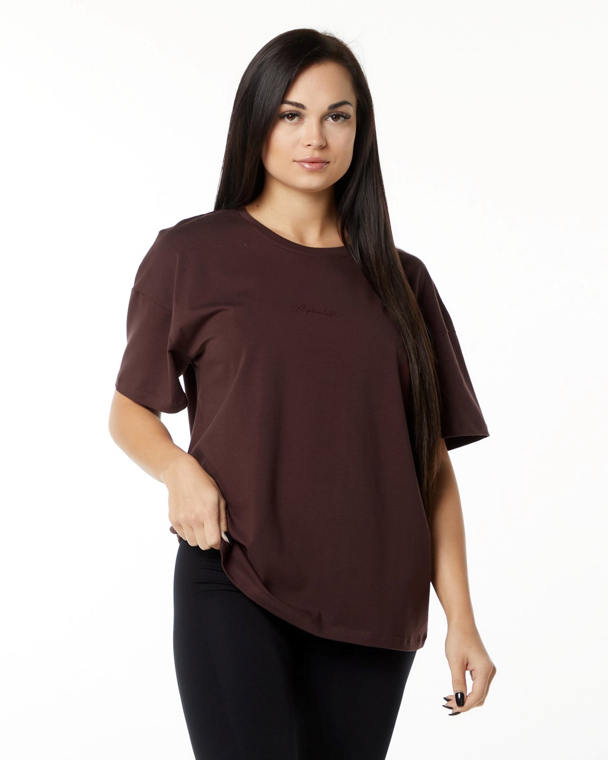 Alphalete Performance Kurzes Sleeve Bordeaux | QE6520137