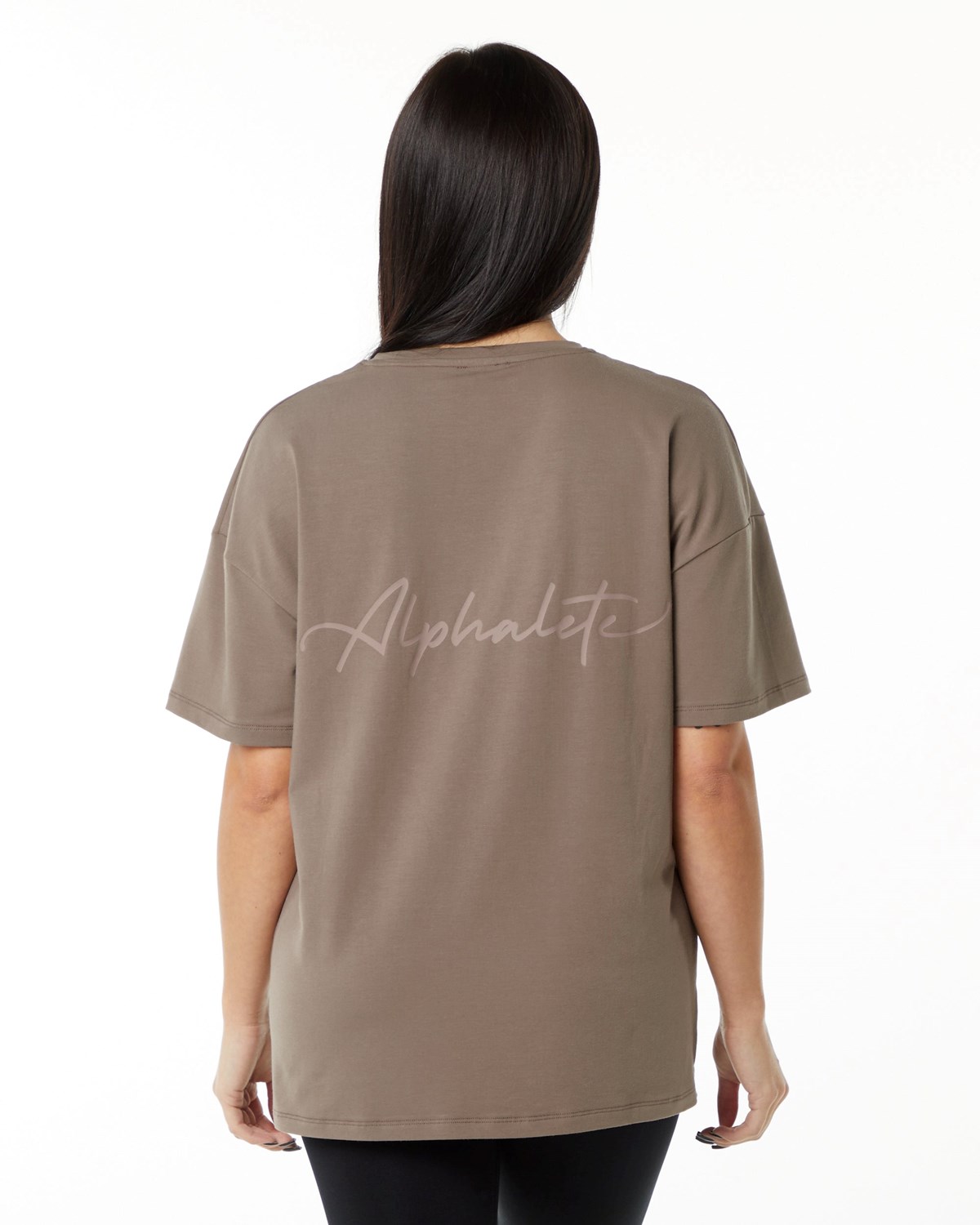 Alphalete Performance Kurzes Sleeve Mocha | LW7239510