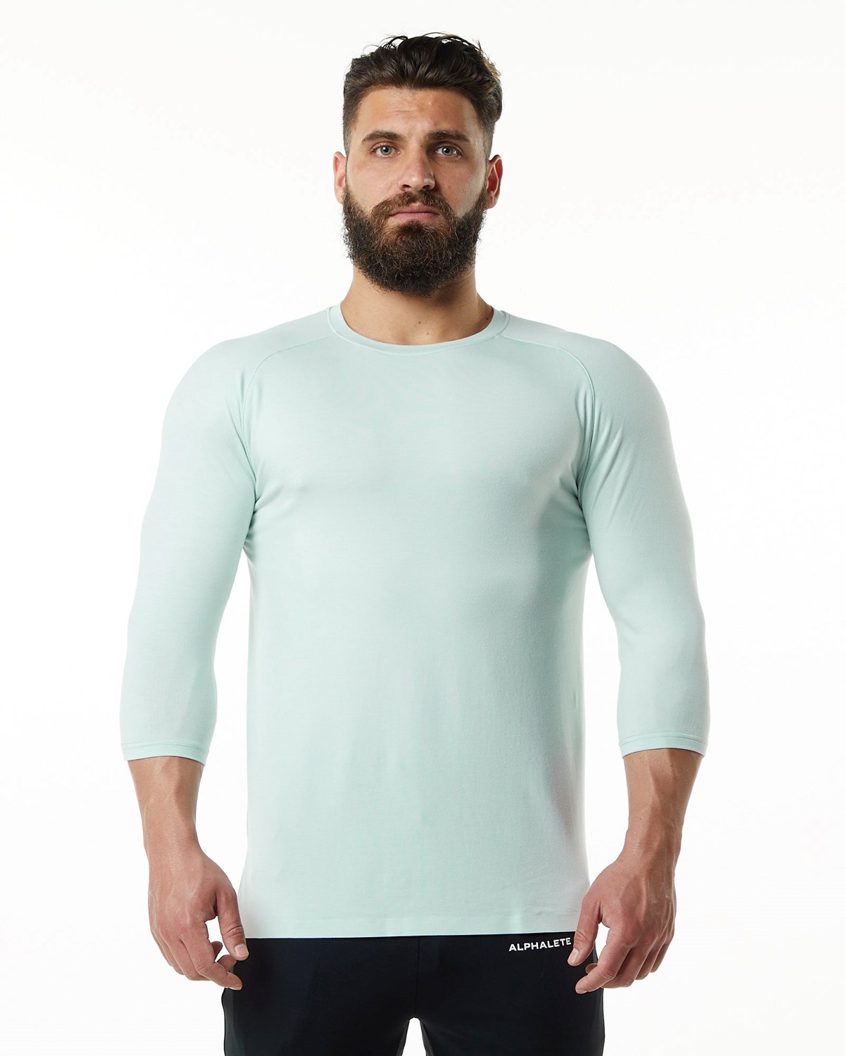 Alphalete Premium 3/4 Sleeve Tee Blau | YW9081276