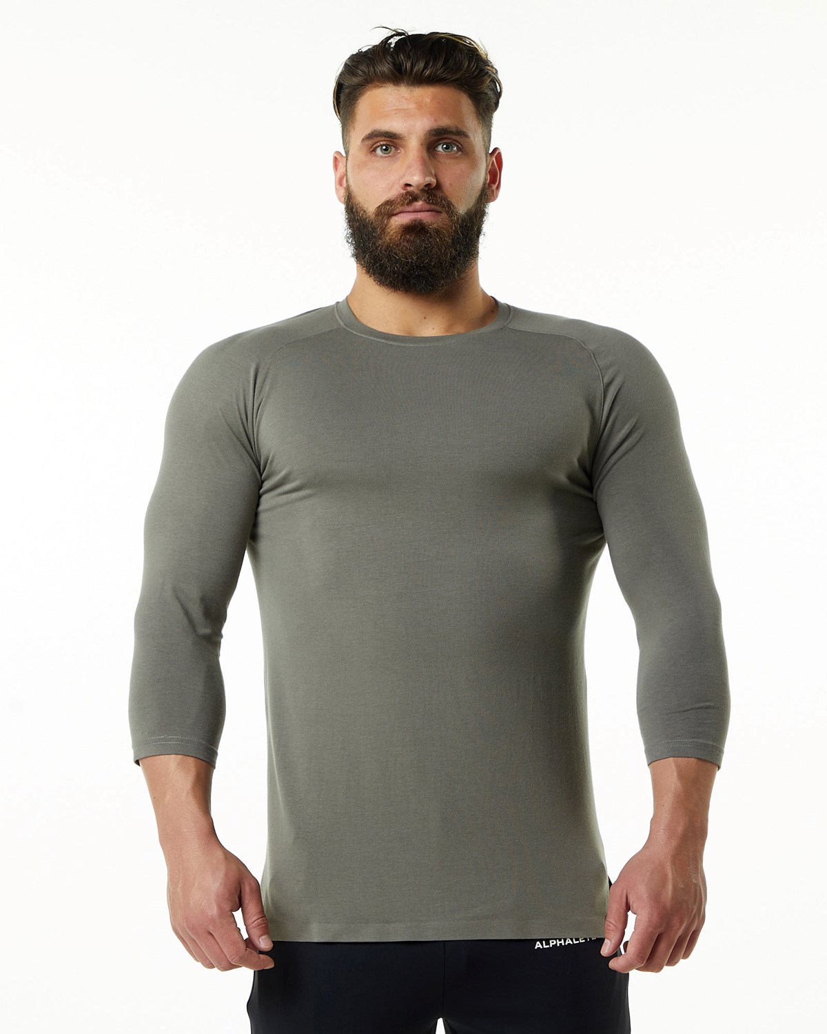 Alphalete Premium 3/4 Sleeve Tee Grau | JY8036741