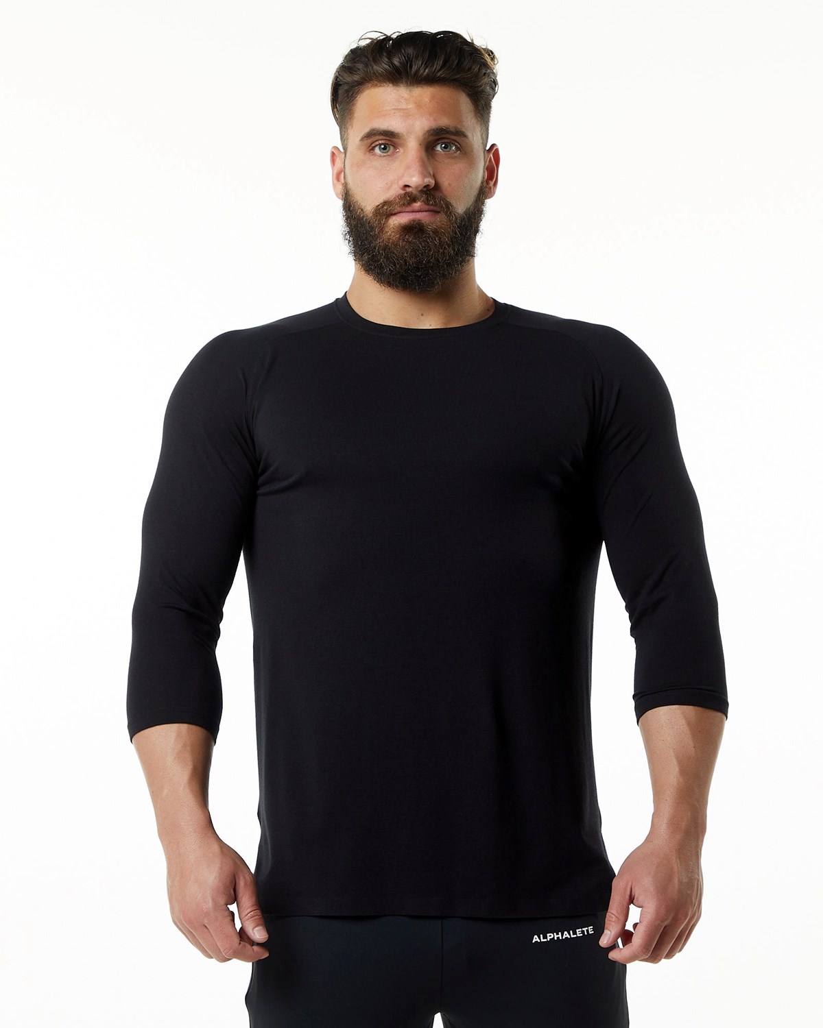 Alphalete Premium 3/4 Sleeve Tee Schwarz | TF4562093