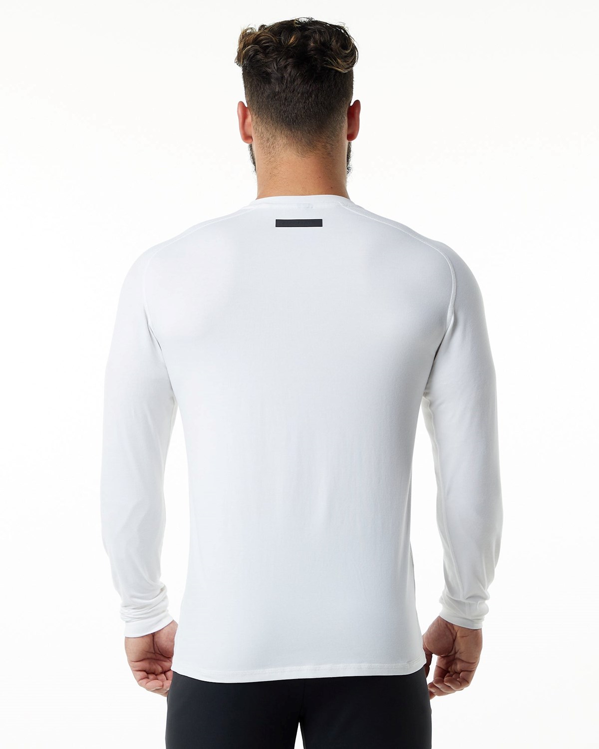 Alphalete Premium Epaulette Long Sleeve Tee Weiß | FZ0615392