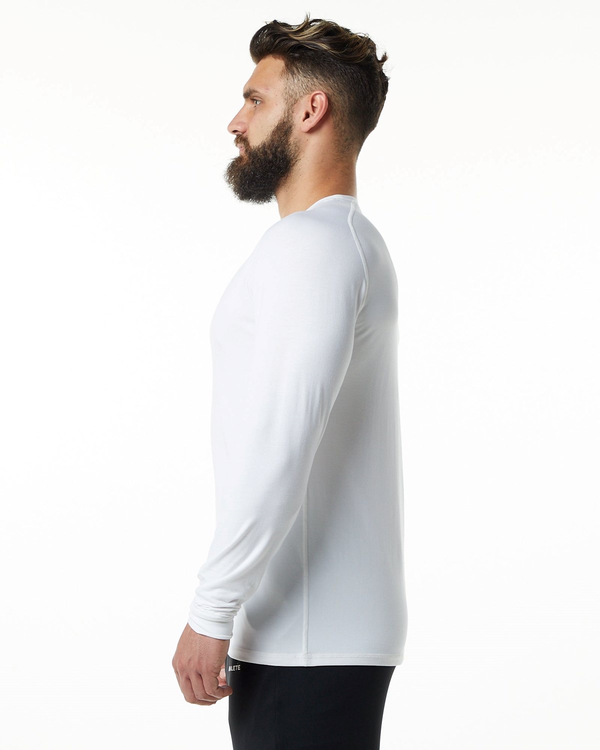 Alphalete Premium Epaulette Long Sleeve Tee Weiß | FZ0615392