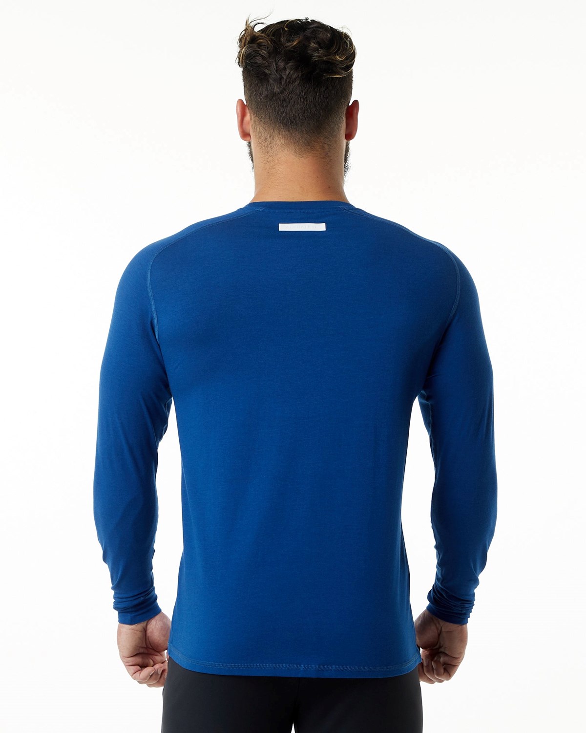 Alphalete Premium Epaulette Long Sleeve Tee Blau | TL9214560