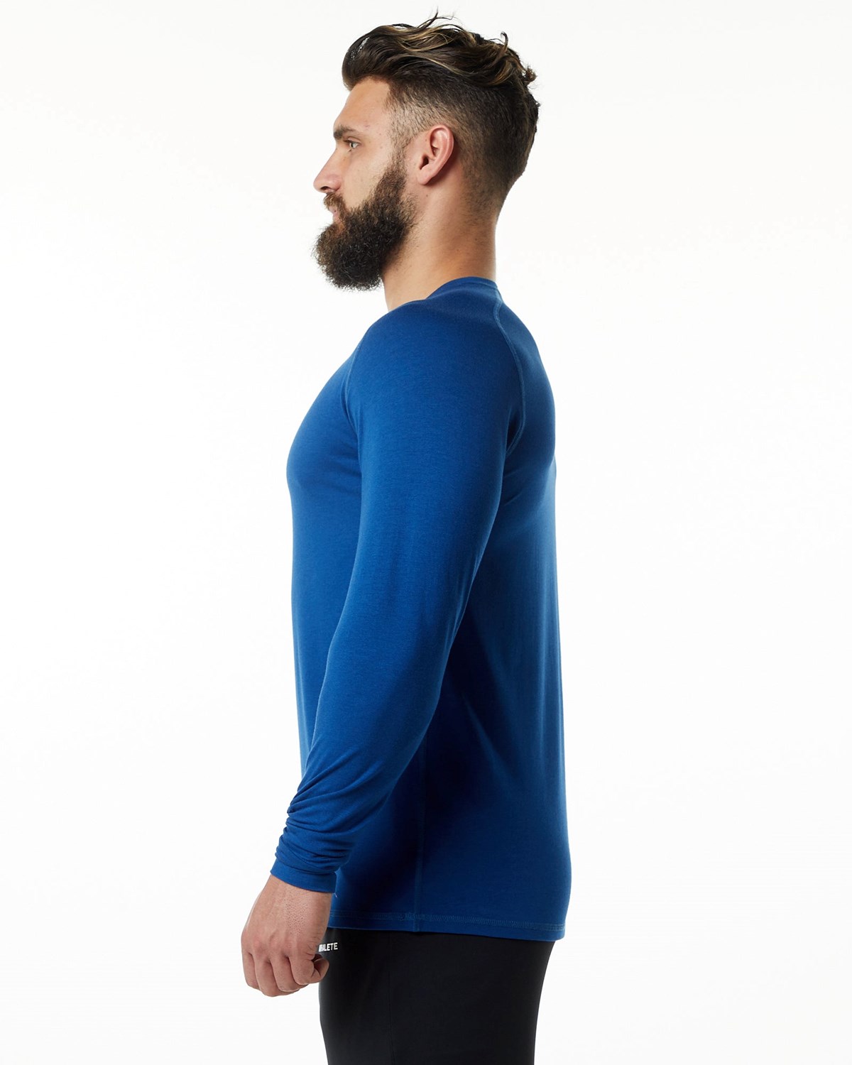 Alphalete Premium Epaulette Long Sleeve Tee Blau | TL9214560