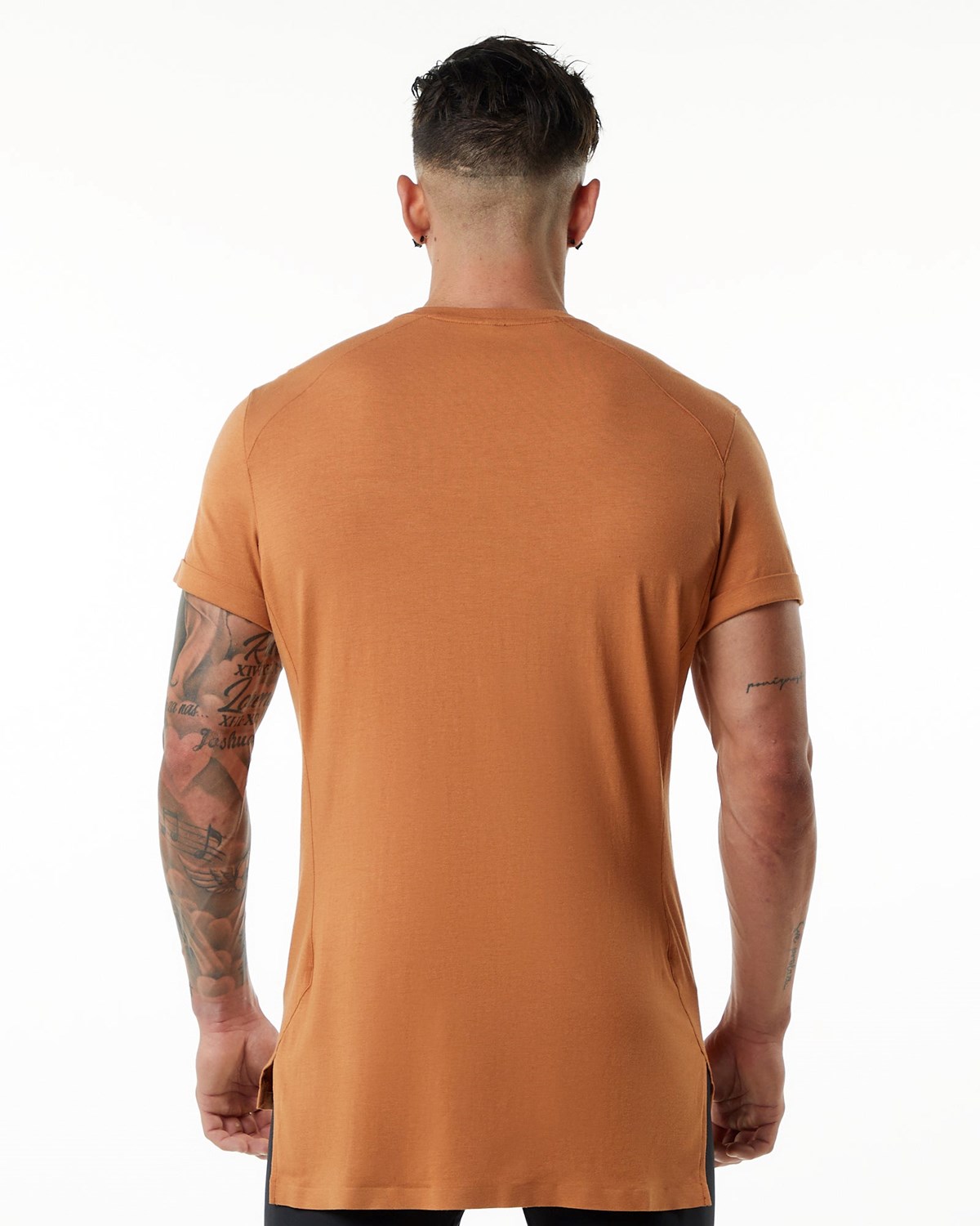 Alphalete Premium Kurzes Sleeve Pocket Tee Camel | AG1784923