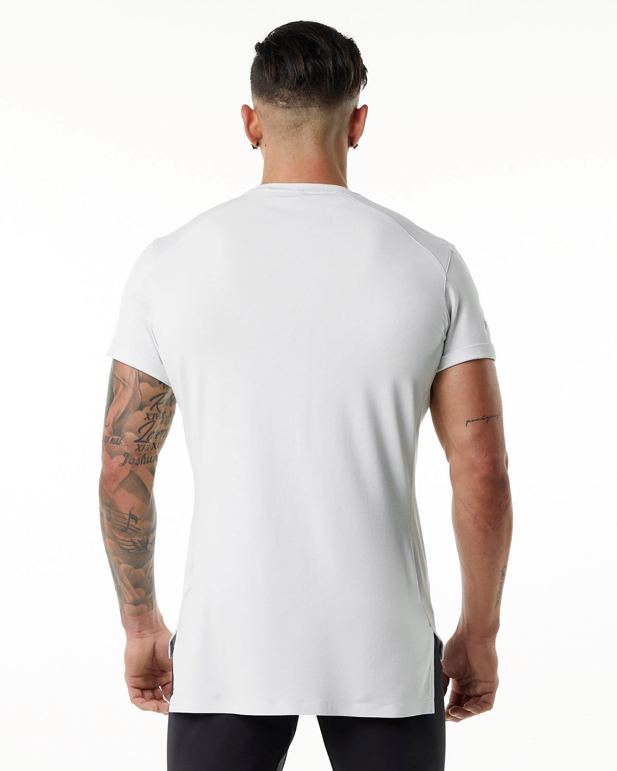 Alphalete Premium Kurzes Sleeve Pocket Tee Weiß | HO4658321